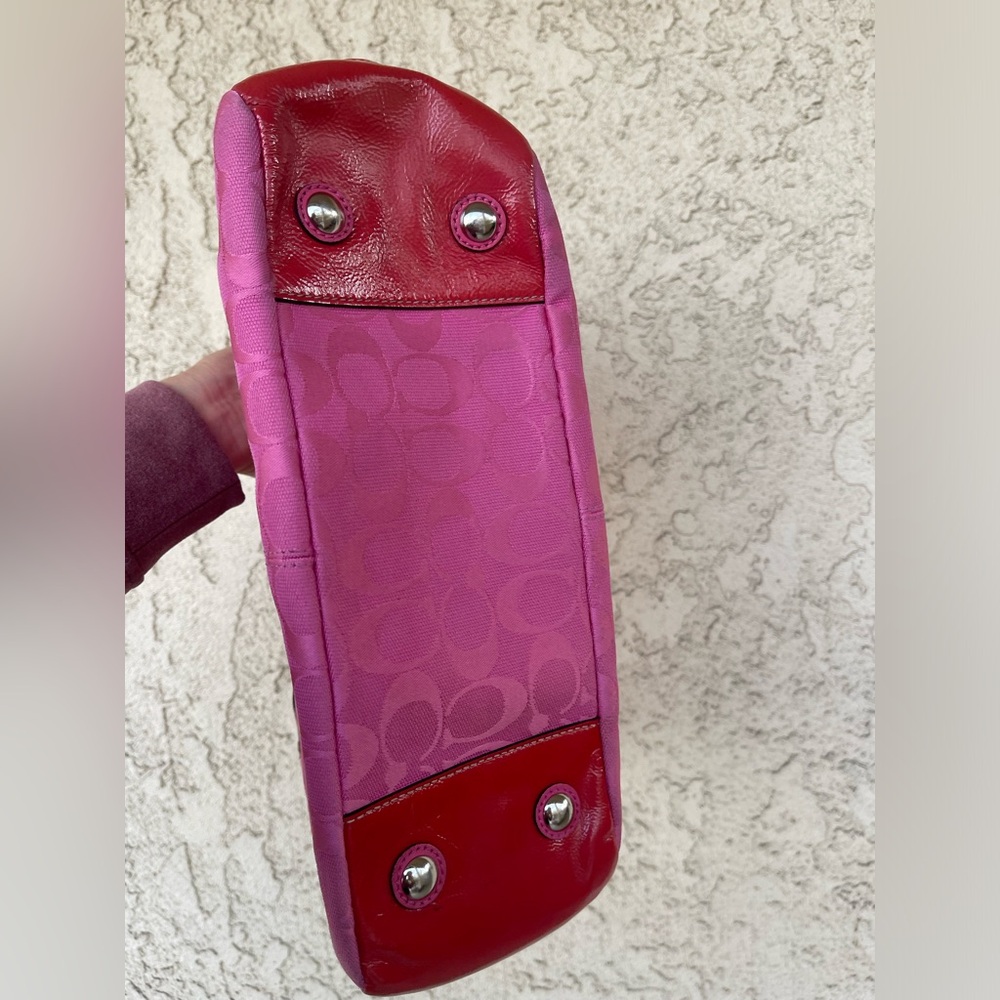 Coach Fuchsia Signature Shoulder Bag - Picture 10 of 16